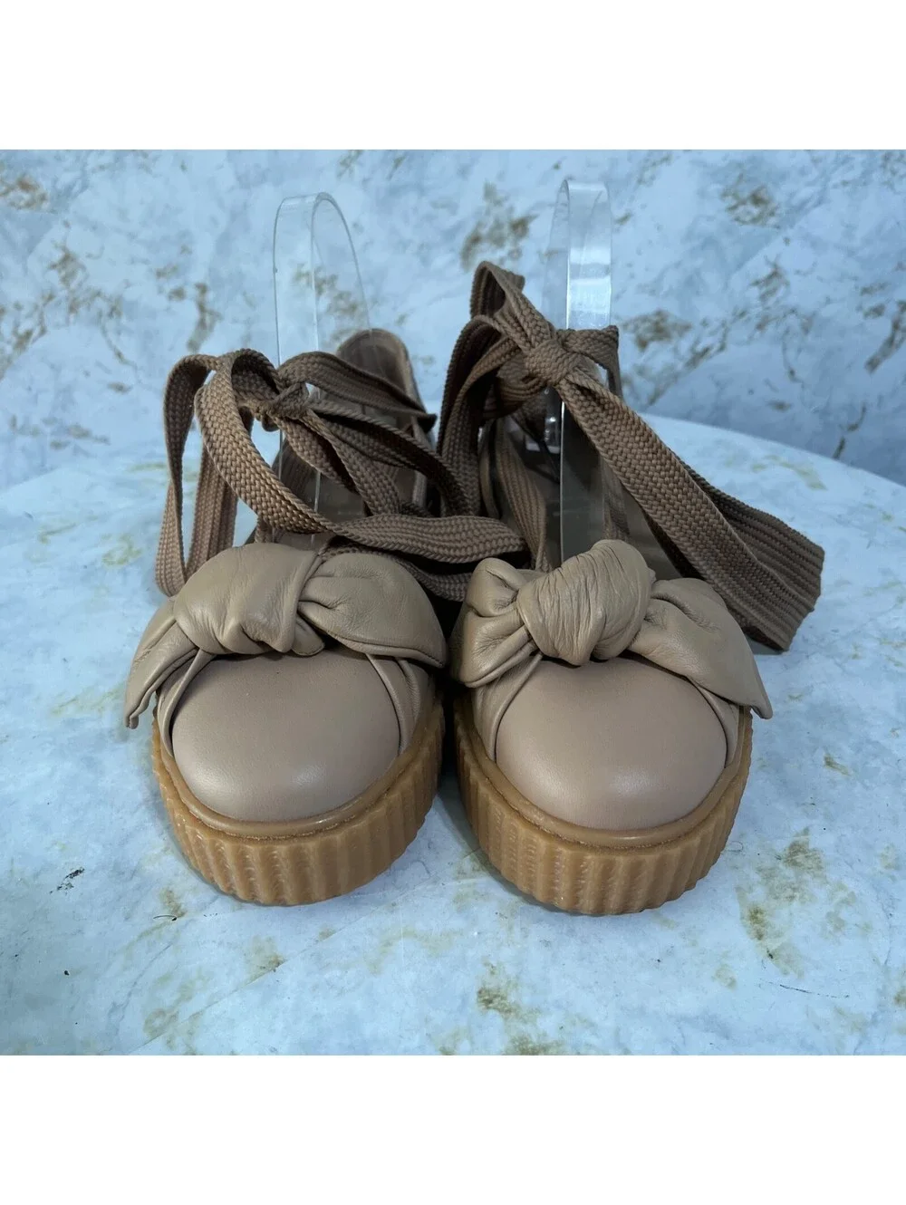 Puma Fenty Creeper Rihanna Womens Size 7.5 Shoes Brown Leather Platform Sneakers